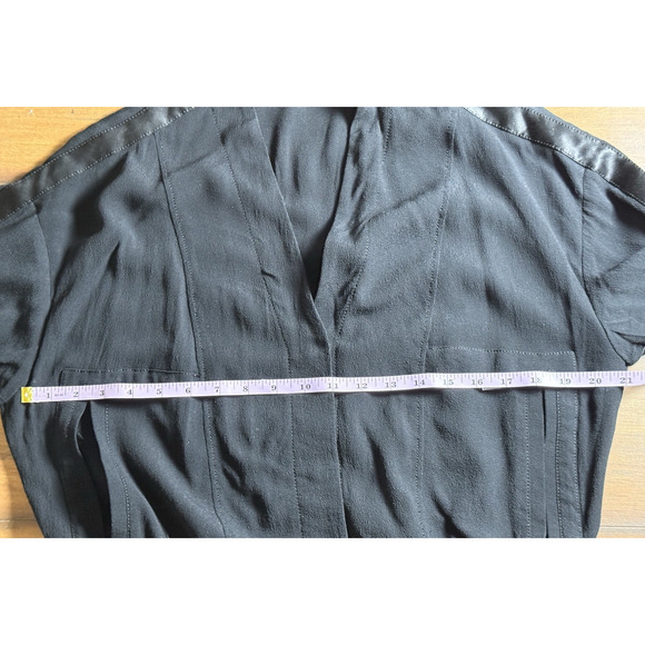 Helmut Lang Size SP Blaze Black Crepe Bomber Jacket Snap Front D Ring Sleeves - Picture 8 of 11